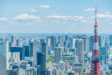Naklejka premium 春の東京風景 Tokyo city skyline , Japan