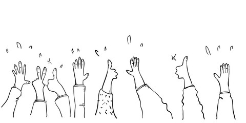 applause hand drawn doodle sketch vector