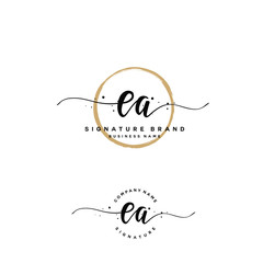 E A EA Initial letter handwriting and  signature logo.