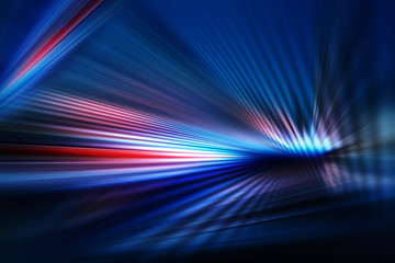 abstract dark background of light with stripes of colourful rays moving from the center - 260649170