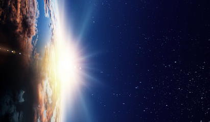 Deep space beauty. Planet orbit.