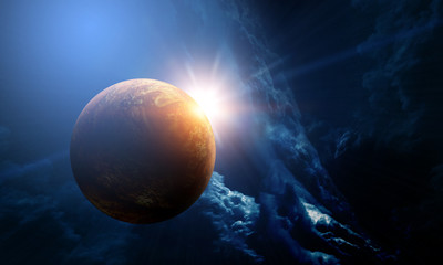 Abstract planets and space background