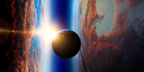 Abstract planets and space background