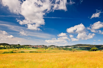 Small german village in Sauerland at sunny summer day