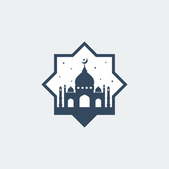 Mosque Moslem icon vector Illustration design template