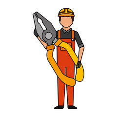 worker man with pliers