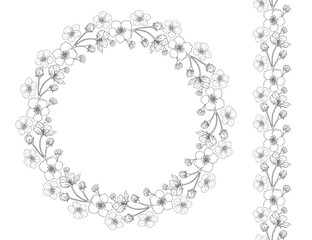 Wreath and brush of flowers of apple.