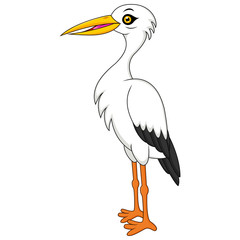 White stork cartoon