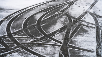 Fototapeta premium tractor on the snow