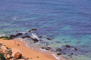 Fototapeta premium Mysterious Coast of Jinshan, New Taipei City, Taiwan. Photo taken on:April 5,2019