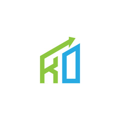 initial letter logo with growing arrows