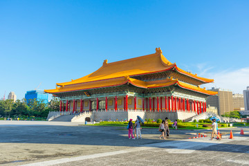 Fototapeta premium view of National Concert Hall at Chiang Kai-shek Memorial Hall in Taipei,Taiwan.