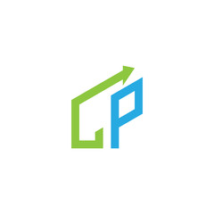 initial letter logo with growing arrows