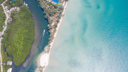 Aerial view of Beautiful  Koh kood or Ko Kut, Thailand.