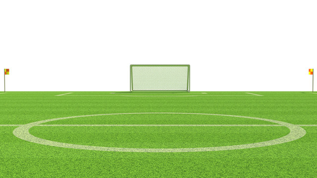 3d illustration of a soccer field