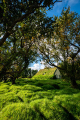 Turf house church in Iceland