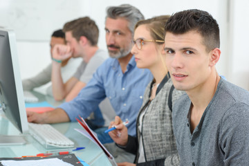 Fototapeta premium smiling students looking at camera