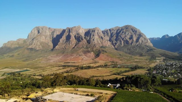 Drone footage of Stellenbosch mountains - South Africa
