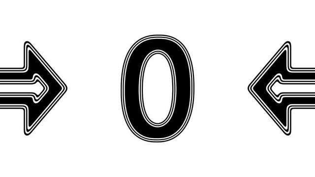 The number. Looping footage has 4K resolution. Illustration.