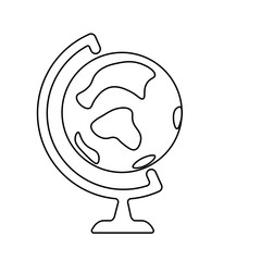 School table globe icon in thin outline style isolated on white background.