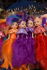 colorful angels key rings at the rural market shop