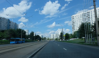 Fototapeta na wymiar traffic in city. Moscow. Russia