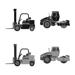 Isolated object of build and construction logo. Set of build and machinery stock vector illustration.