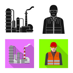 Isolated object of oil and gas logo. Set of oil and petrol vector icon for stock.