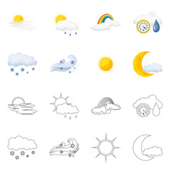 Vector design of weather and climate icon. Set of weather and cloud stock symbol for web.