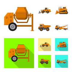 Isolated object of build and construction logo. Set of build and machinery stock vector illustration.