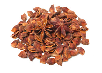 star anise on white background