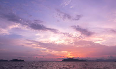 sunset in ocean view Phuket Thailand