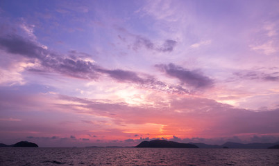 Fototapeta na wymiar sunset in ocean view Phuket Thailand