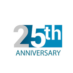 Template Logo 25 anniversary blue colored vector design for birthday celebration.
