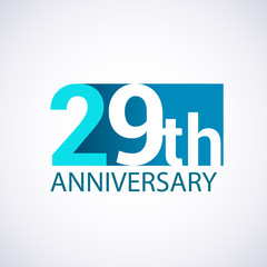 Template Logo 29 anniversary blue colored vector design for birthday celebration.