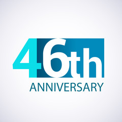 Template Logo 46 anniversary blue colored vector design for birthday celebration.