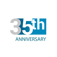 Template Logo 35 anniversary blue colored vector design for birthday celebration.