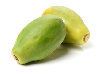 Papaya fruit isolated on a white background