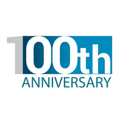 Template Logo 100 anniversary blue colored vector design for birthday celebration.