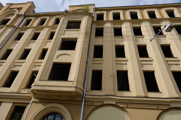 facade of an old building Moscow.  Russia