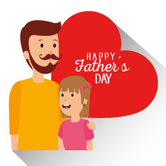 man with his daughter and heart fathers card