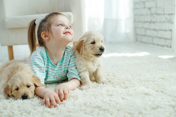 Child with a dog 
