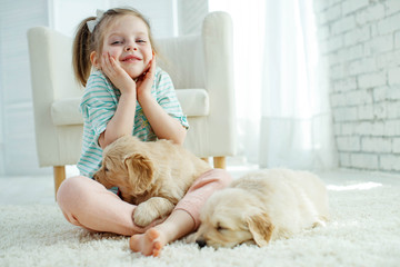 Child with a dog 