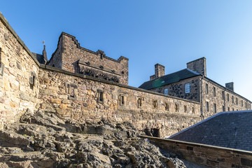 Obraz premium EDINBURGH, SCOTLAND, 20 February 2019, Edinburgh Castle on a sunny day