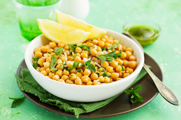 Chickpea and mint salad.