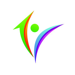 People With Arrow Logo Vector