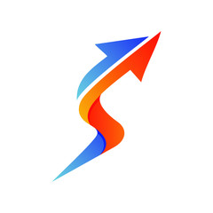 Letter S Arrow Logo Vector