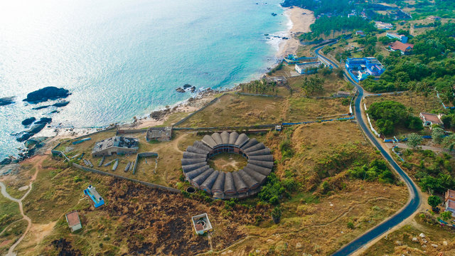 The point is the construction of the boat in Muttom Beach nagercoil
