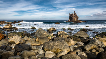 Waves on the rocky coast