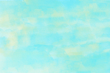 Turquoise and yellow watercolor background